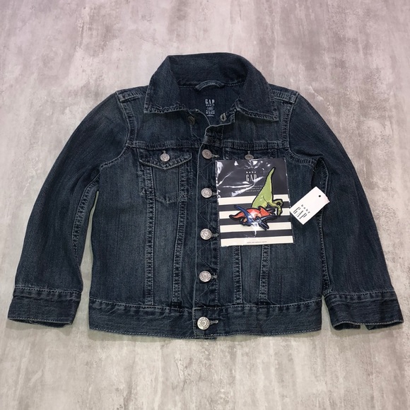 NWT GAP Volcano Interactive Patch Jean Jacket sz 4